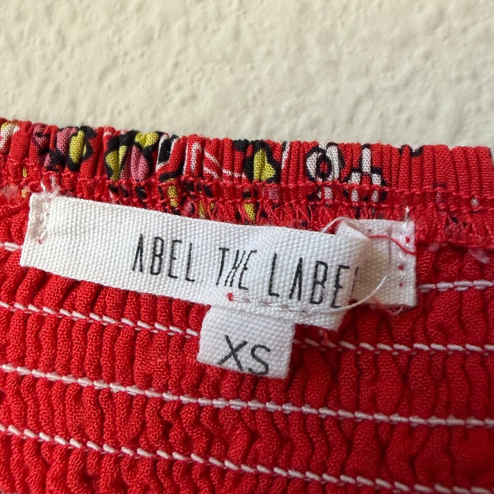 Abel The Label Anthropologie Red Floral Hi-Low Dress Size XS - Picture 4 of 6
